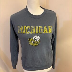 University of Michigan Long Sleeved T-shirt with Vintage Logo, Size Small